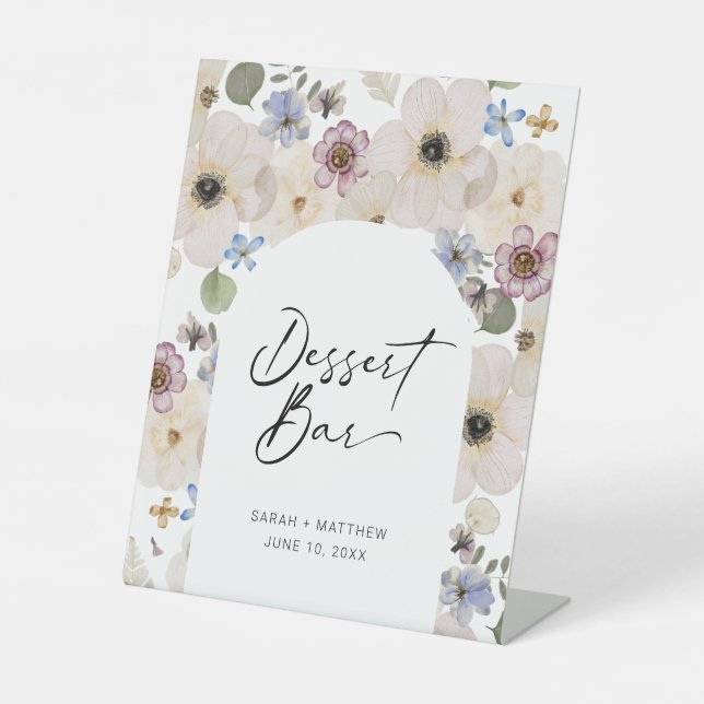 Modernes Botanisches Dessert-Bar Sockelschild (Vorderseite)