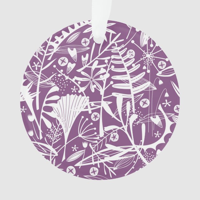 Modernes botanisches florales Lila Ornament (Vorderseite)