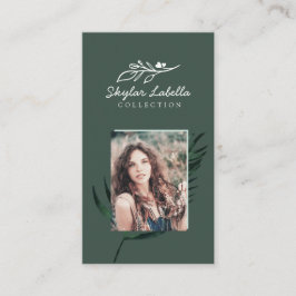 Modernes Botanisches Foto-Linie-Logo und -Jäger Visitenkarte