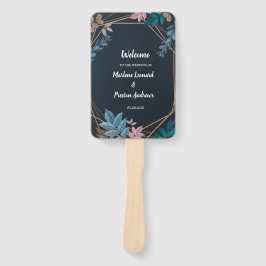 Modernes botanisches geometrisches Hochzeitsprogra Fächer