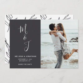 Modernes botanisches Hochzeitssemble-Foto Save the Save The Date