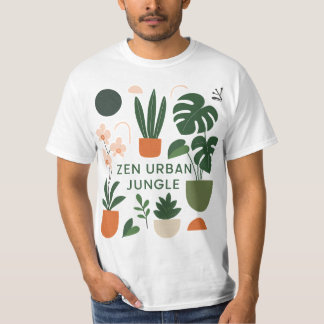 Modernes Botanisches Kunstdrucken: Zen Urban Jungl T-Shirt
