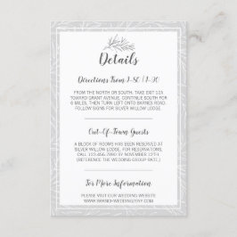 Modernes botanisches Leaf-Silber Details / Richtun Begleitkarte