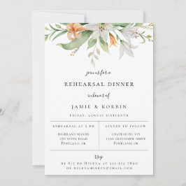 Modernes Botanisches Lily Floral Probe Abendessen Ankündigung