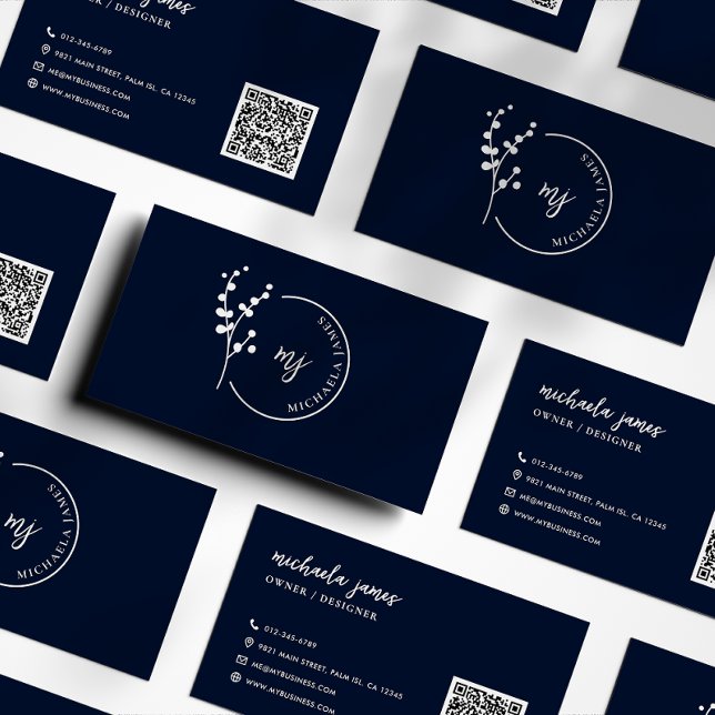 Modernes botanisches Logo Eleganter QR-Code für Sk Visitenkarte (Von Creator hochgeladen)