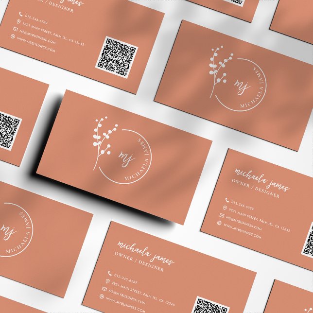 Modernes botanisches Logo Eleganter QR-Code für Sk Visitenkarte (Von Creator hochgeladen)