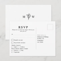 Modernes Botanisches Monogramm-Hochzeitsszenario