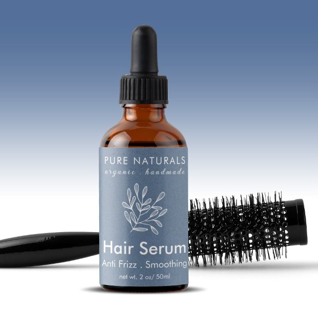 Modernes botanisches neutrales blaues Naturprodukt (Modern Botanical Neutral Blue Natural Product Label)