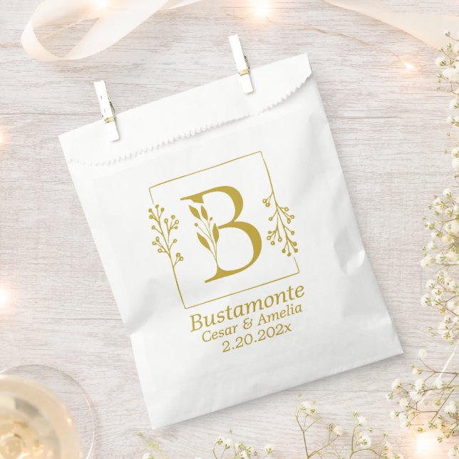 Modernes botanisches Schreiben B Personalisiert Geschenktütchen (Ausgeschnitten)