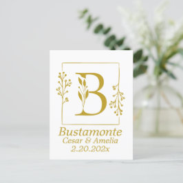 Modernes botanisches Schreiben B Personalisiert Postkarte