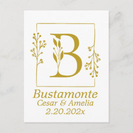 Modernes botanisches Schreiben B Personalisiert Postkarte