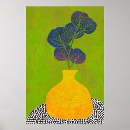 Modernes botanisches Vase-Stillleben Poster