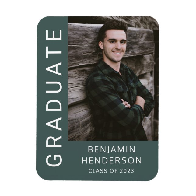 Modernes Boy Abschluss Foto Magnet (Vertikal)