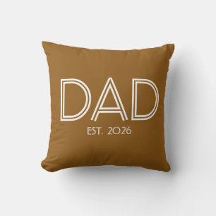 Modernes braunes DAD Custom EST Jahr Kissen