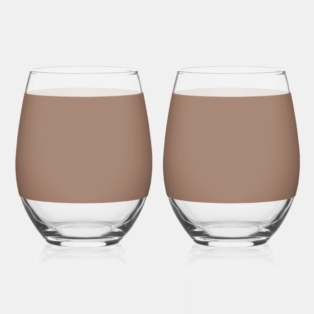 Modernes, braunes, stemless Set Weinglas Ohne Stiel (Vorderseite)