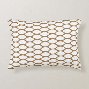 Modernes, braunes weißes Muster Akzent Pillow Dekokissen