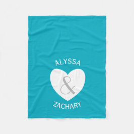 Modernes Braut- und Gräuelherz und individueller H Fleecedecke