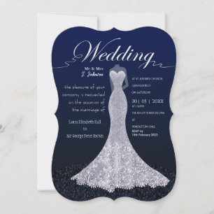 Modernes Brautkleid Hochzeit Einladung Postkarte