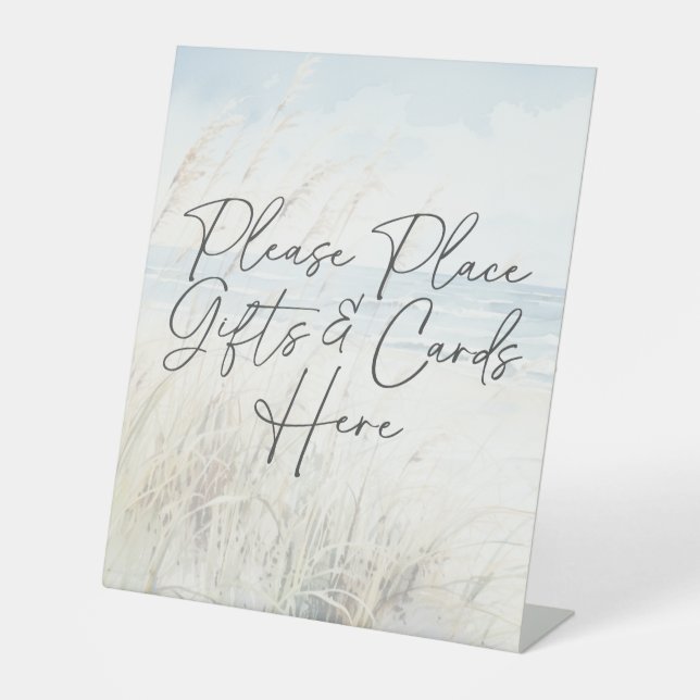 Modernes Brautparty am Meer Sockelschild (Vorderseite)