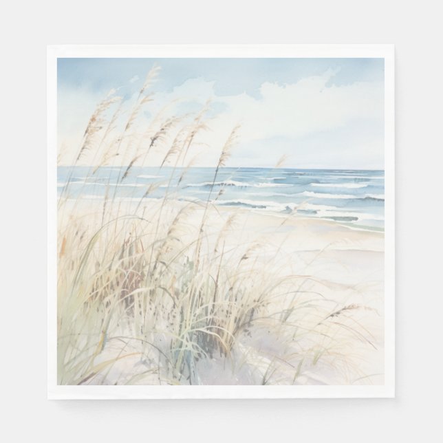 Modernes Brautparty an der Küste Serviette (Vorderseite)