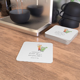 Modernes Brautparty Cocktail Party Rechteckiger Pappuntersetzer