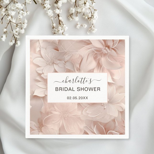 Modernes Brautparty der Blume Serviette (Personalized Modern Flower Bridal Shower Napkins)
