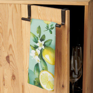 Modernes Brautparty der gelben Zitronenblumenschri Geschirrtuch