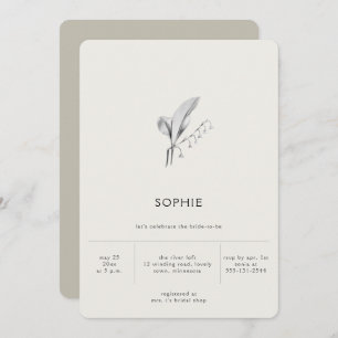 Modernes Brautparty Elegante Lido Linen Einladung