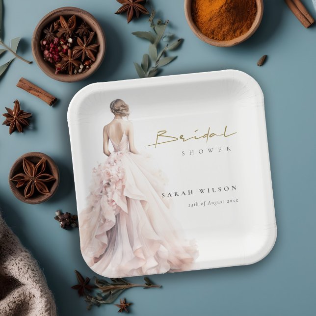 Modernes Brautparty für Hochzeitsfeiern Pappteller (Von Creator hochgeladen)