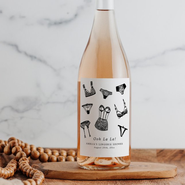 Modernes Brautparty für Pinselskripte Weinetikett (Von Creator hochgeladen)