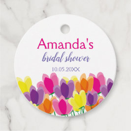 Modernes Brautparty mit Blumen Geschenkanhänger