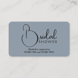 Modernes Brautparty Registry Dusty Blue Begleitkarte