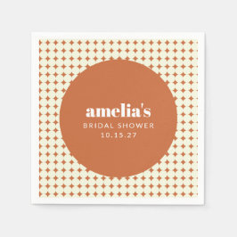 Modernes Brautparty Terracotta Dots Serviette