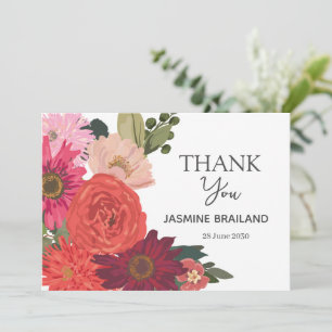 Modernes Brautparty von Blumenblättern Dankeskarte