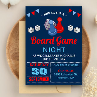 Modernes Brettspiel Nacht Geburtstagsparty Einladu Einladung