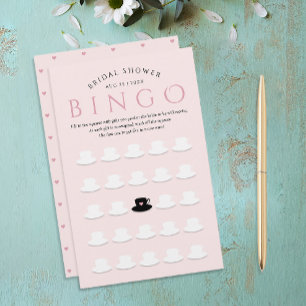 Modernes Bridal Pink Tee Party Bingo Teacup Muster