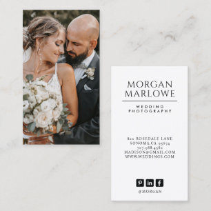 Modernes Bride Groom Foto Hochzeitfotograf Visitenkarte
