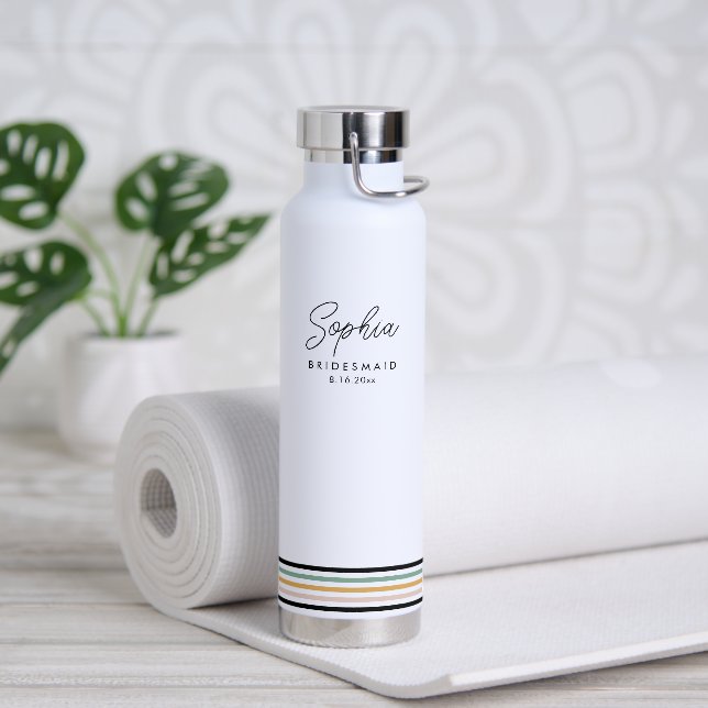 Modernes Bridesmaid-Personalisiert Trinkflasche (Yoga)