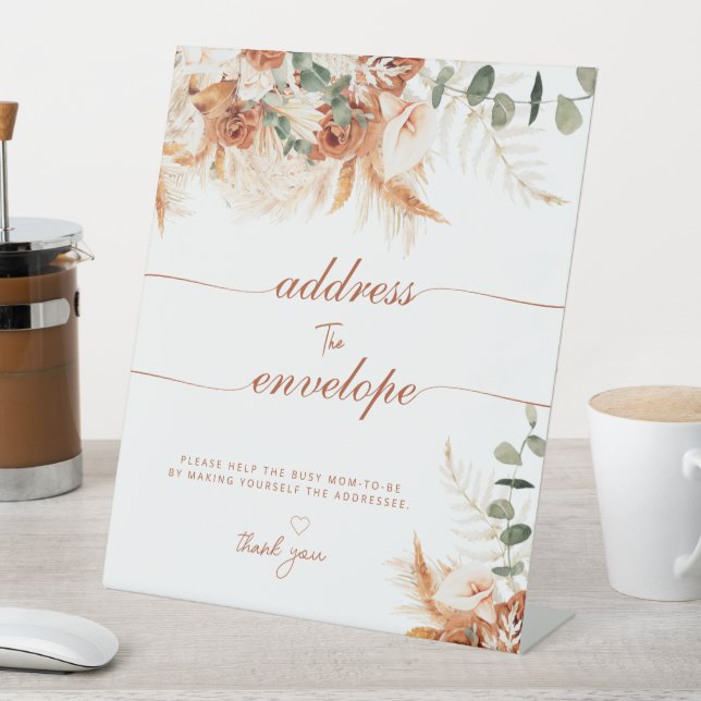 Modernes Bright Boho Ansprache der Umschlagdusche Sockelschild (In Situ)