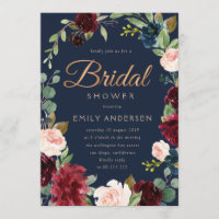 Modernes Bronze-Skript bordeauxrotes Brautparty