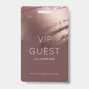Modernes Bronzegeschäftslogo VIP-Gast Ausweis