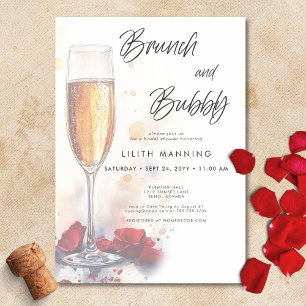 Modernes Brunch & Bubbly Brautparty Einladung