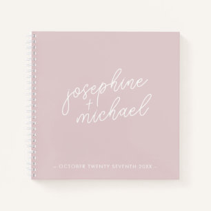 Modernes Bubblegum Minimal Wedding Gästebuch Notizbuch