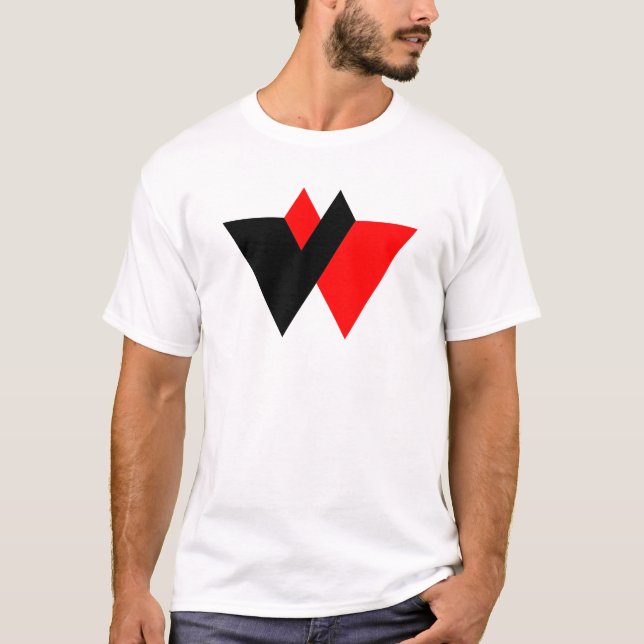Modernes Buchstaben W Monogramm T-Shirt (Vorderseite)