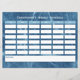Modernes Budget Blue Weekekly Schedule Class Zeitp