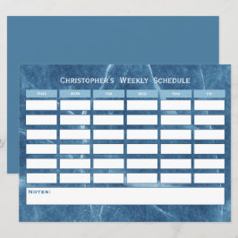 Modernes Budget Blue Weekekly Schedule Class Zeitp