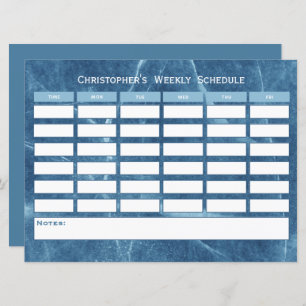 Modernes Budget Blue Weekekly Schedule Class Zeitp