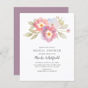 Modernes Budget Brautparty Pastel Floral Einladung