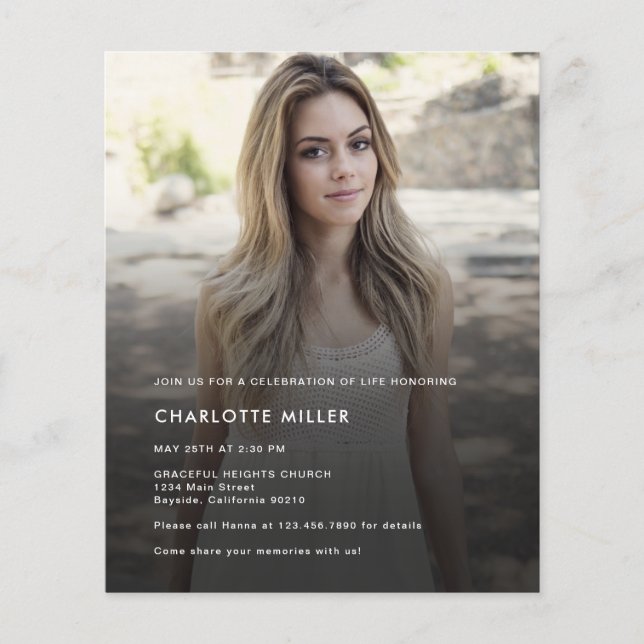 Modernes Budget Foto Feier zur Einladung zum Leben (Vorderseite)