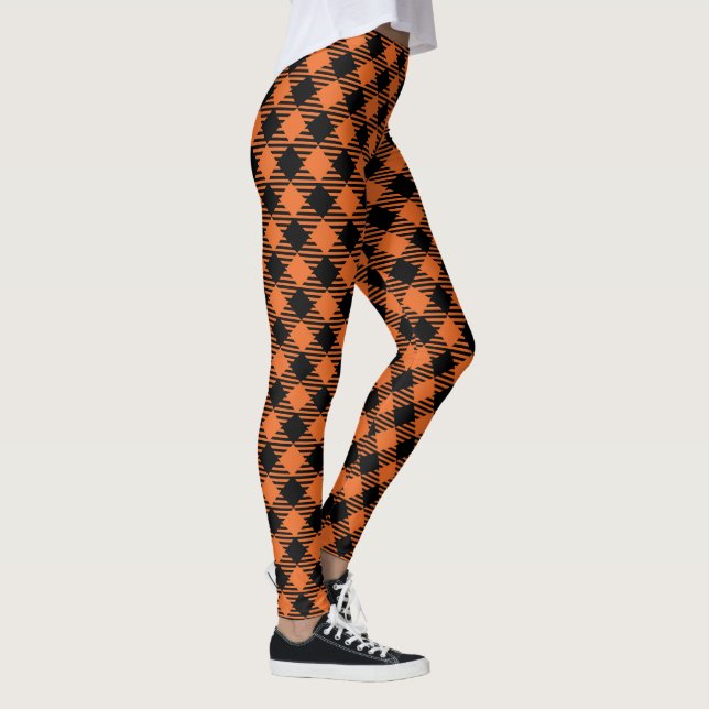 Modernes Buffalo-Kariertes Muster Zeitloses Schach Leggings (Rechts)
